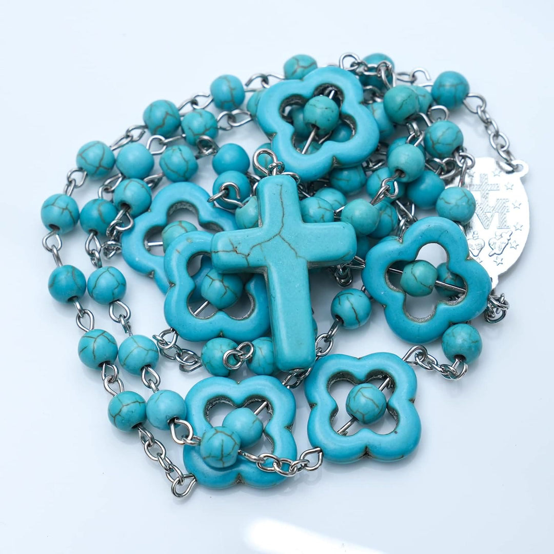 Türkisfarbener Kreuz-Segensrosenkranz - image 4