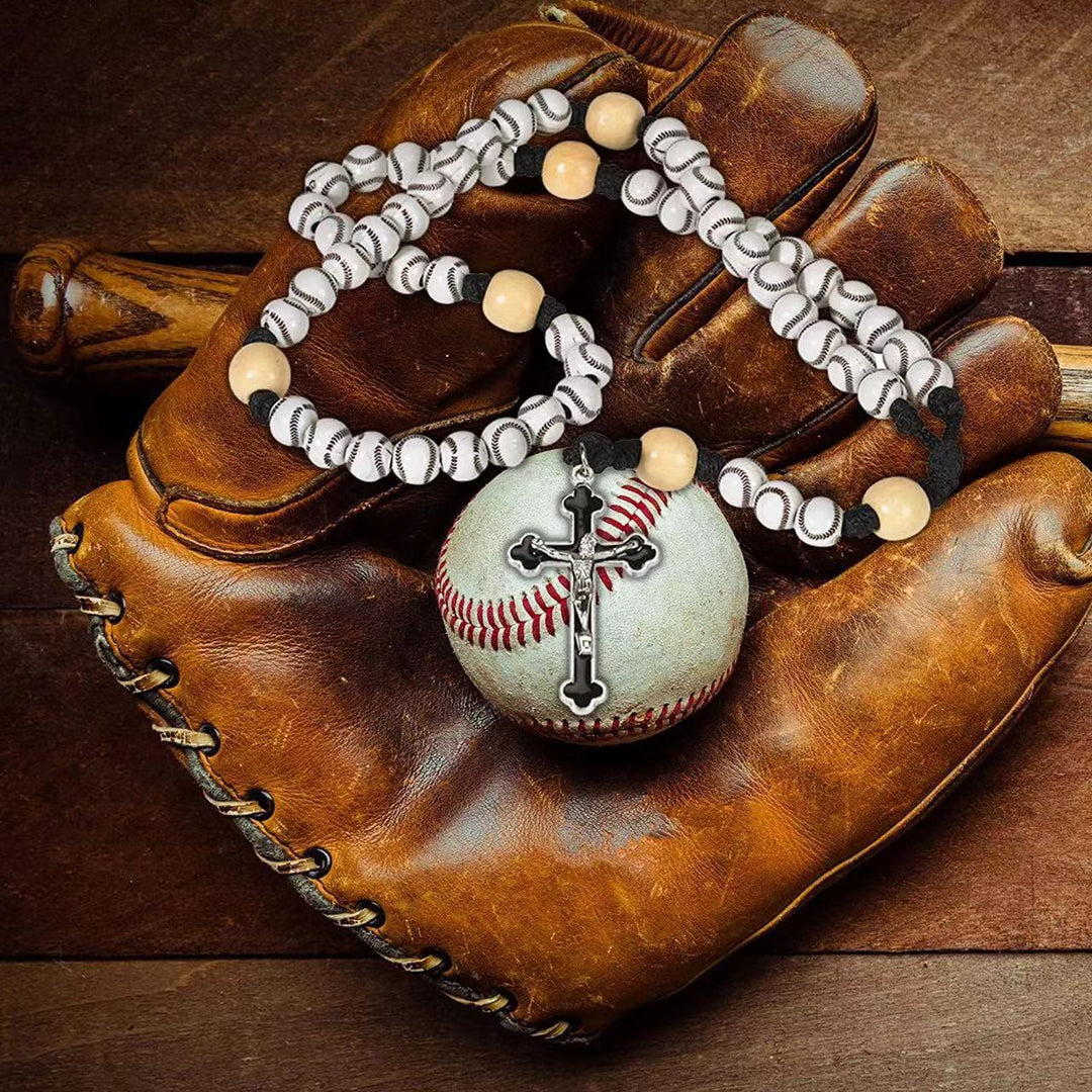 Handgewebter Baseball-Perlen-Sport-Gebetskranz - Baseball-Perlen - image 1
