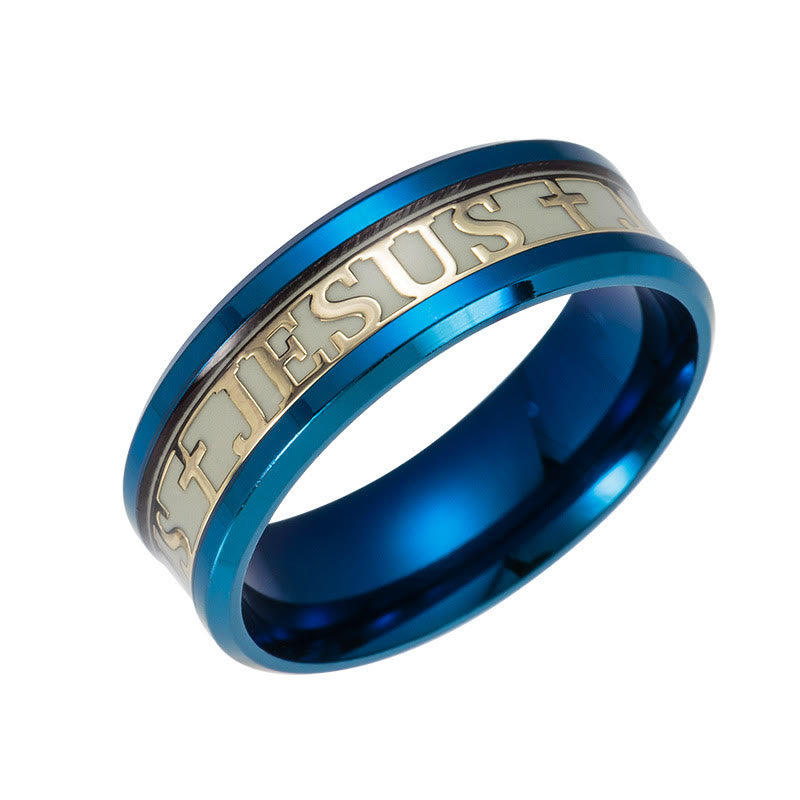 Leuchtender Edelstahlring mit Aufdruck „JESUS“ von Christianartworkshop - image 8