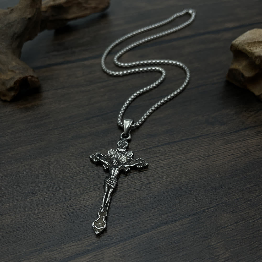 St. Benedikt Symbol Kruzifix Halskette - image 8