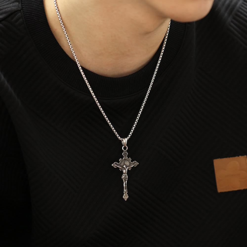 St. Benedikt Symbol Kruzifix Halskette - image 7