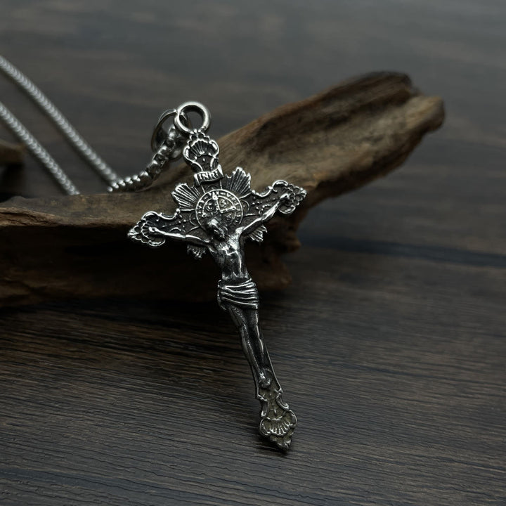 St. Benedikt Symbol Kruzifix Halskette - image 3
