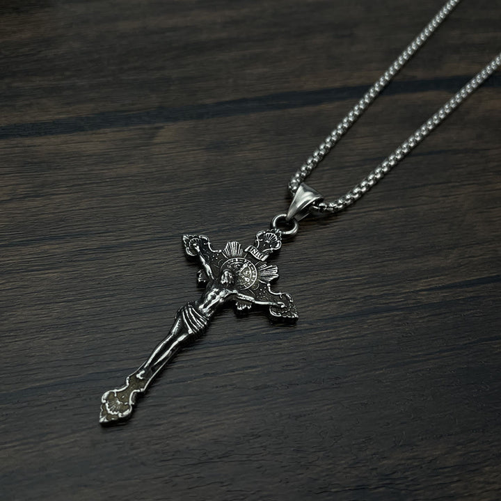 St. Benedikt Symbol Kruzifix Halskette - image 8