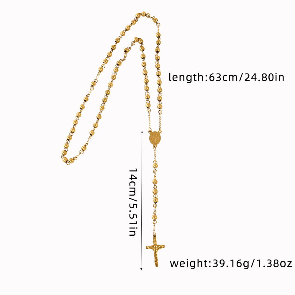 Rosenkranz mit St. Benedikt-Kruzifix aus Edelstahl - image 5