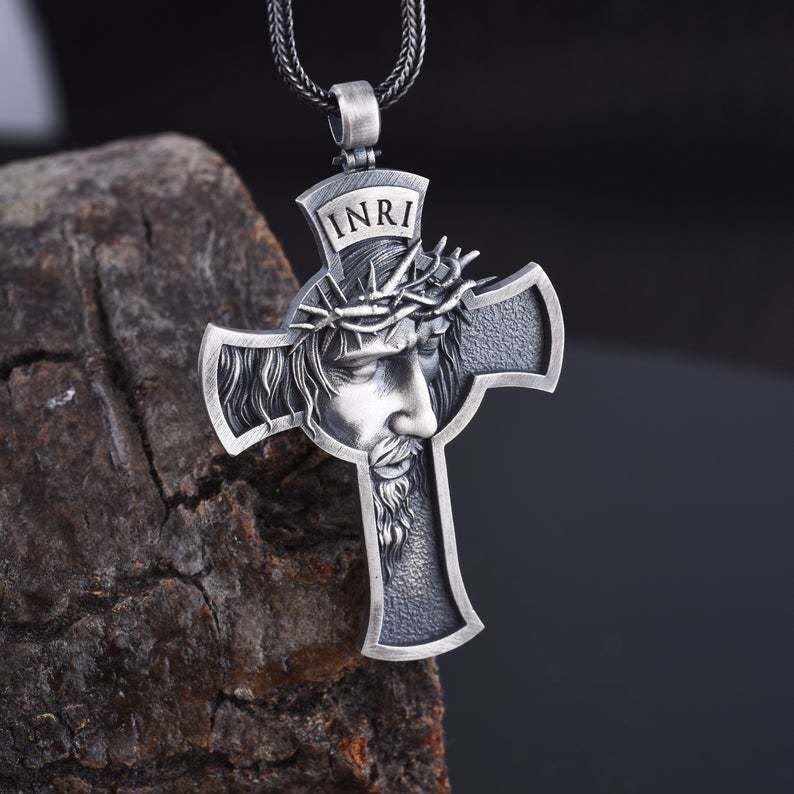 Christianartworkshop Jesus Kreuz Schmuck Halskette - Silber - image 0