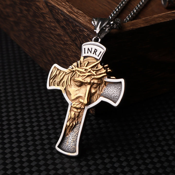 Christianartworkshop Jesus Kreuz Schmuck Halskette - Silber-Gold - image 8