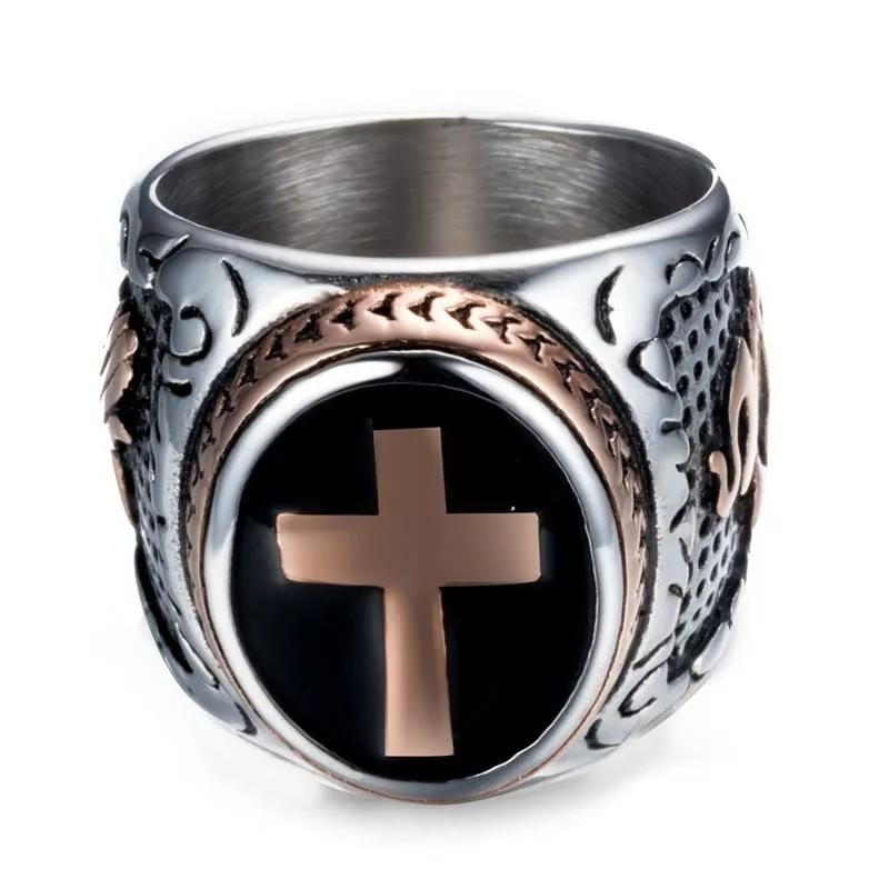Christianartworkshop Retro-Kreuz „Hand Gottes“ Titan-Religionsring - image 12