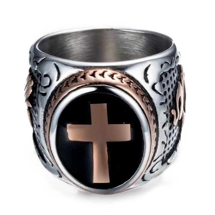 Christianartworkshop Retro-Kreuz „Hand Gottes“ Titan-Religionsring - image 12