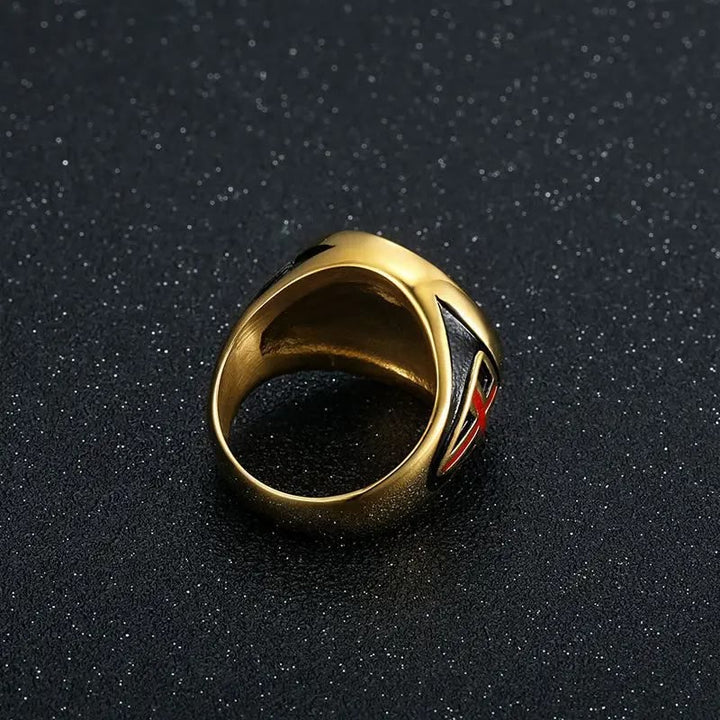 Christianartworkshop Titanring mit Ritterrüstung und Schildschutz - image 6