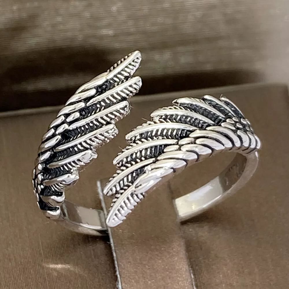 Christianartworkshop Verstellbarer Ring mit Engelsflügeln - image 4