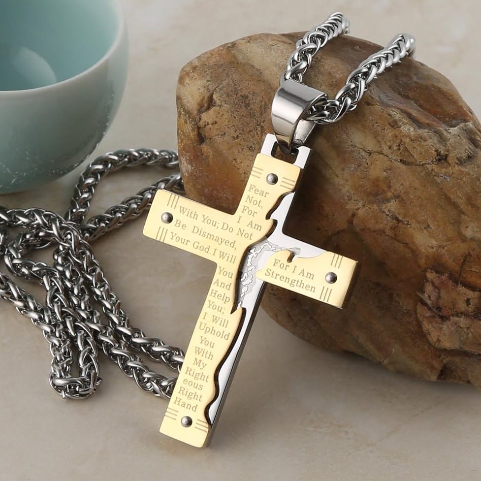 Christianartworkshop Halskette mit Anhänger Jesus Christianartworkshop Kruzifix Religion Kreuz - Golden - image 1