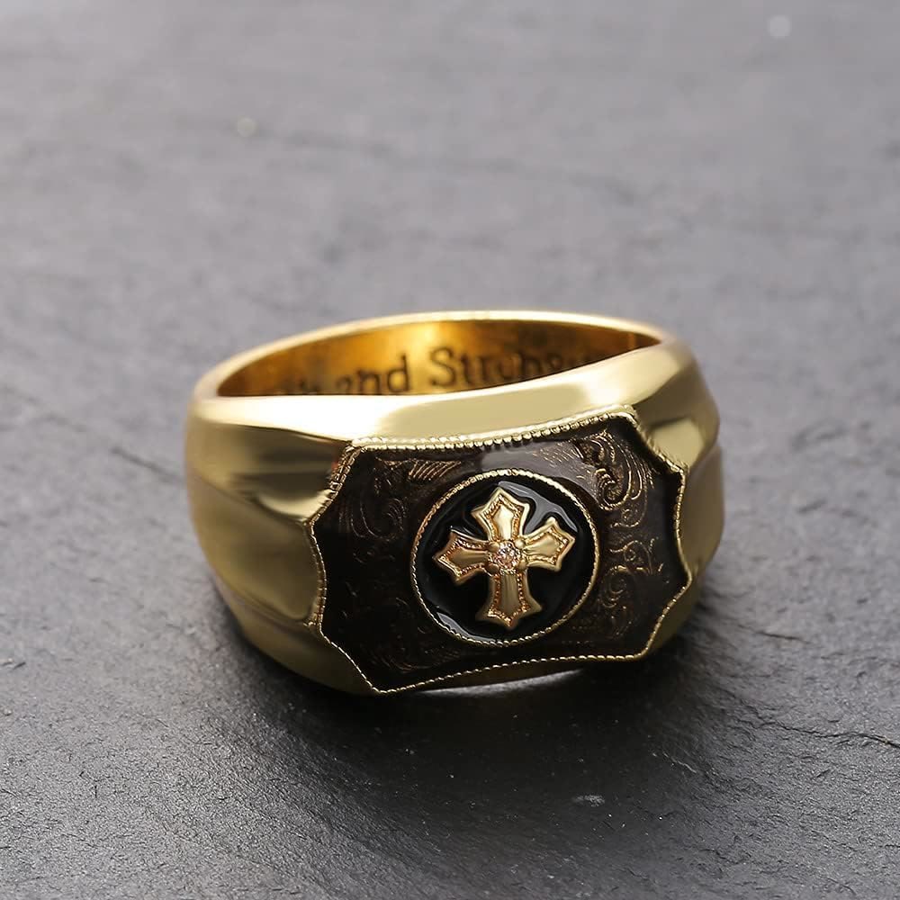Christianartworkshop Glaube und Stärke Jesus Kreuz Religiöser Ring - image 4