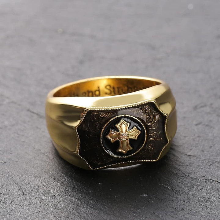Christianartworkshop Glaube und Stärke Jesus Kreuz Religiöser Ring - image 4