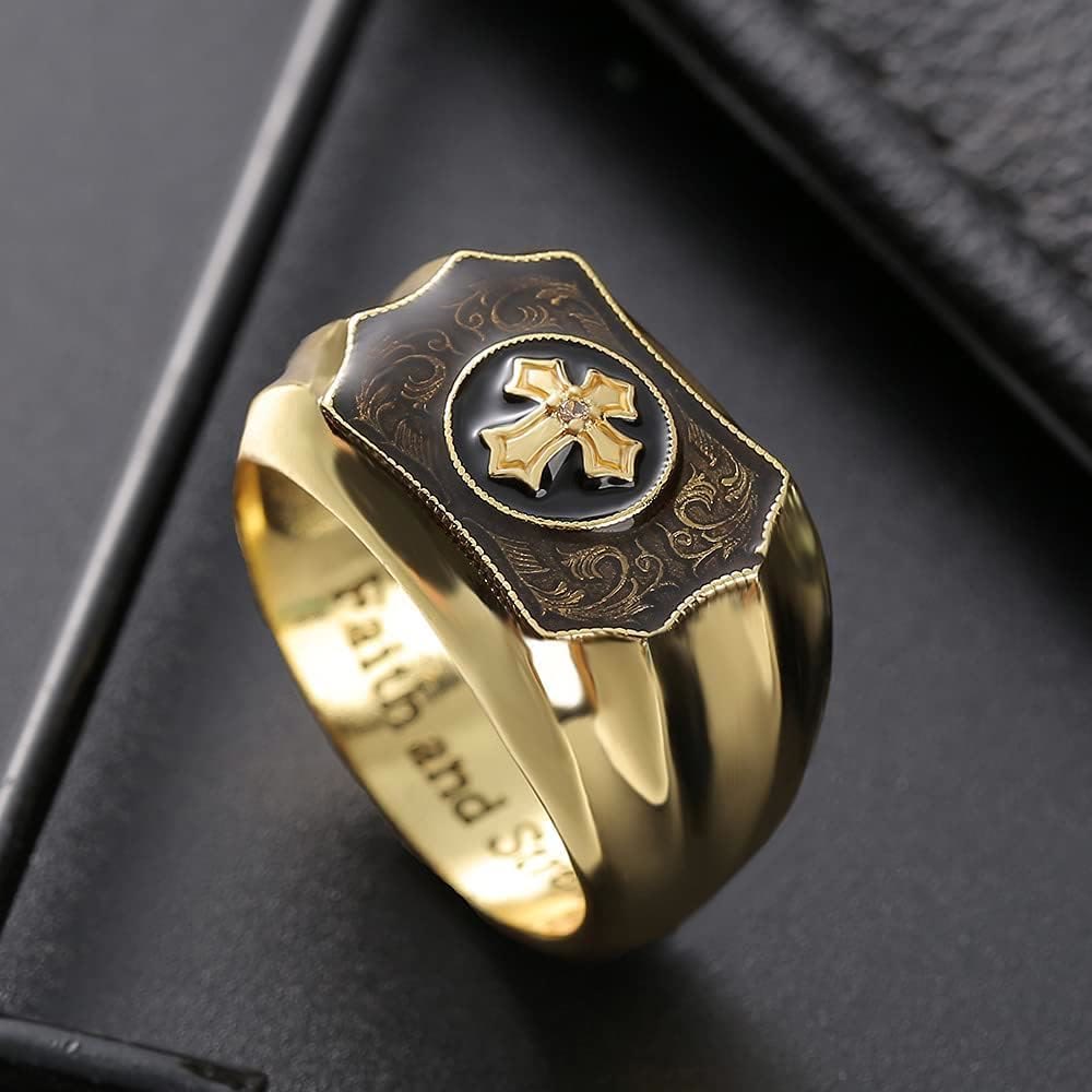 Christianartworkshop Glaube und Stärke Jesus Kreuz Religiöser Ring - image 1