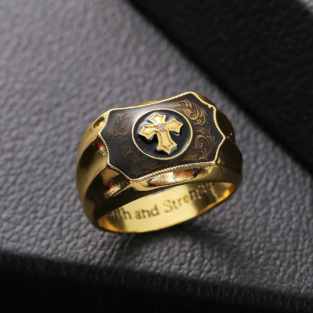Christianartworkshop Glaube und Stärke Jesus Kreuz Religiöser Ring - US13 - image 1