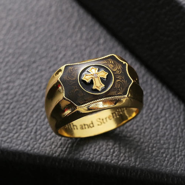 Christianartworkshop Glaube und Stärke Jesus Kreuz Religiöser Ring - US13 - image 1