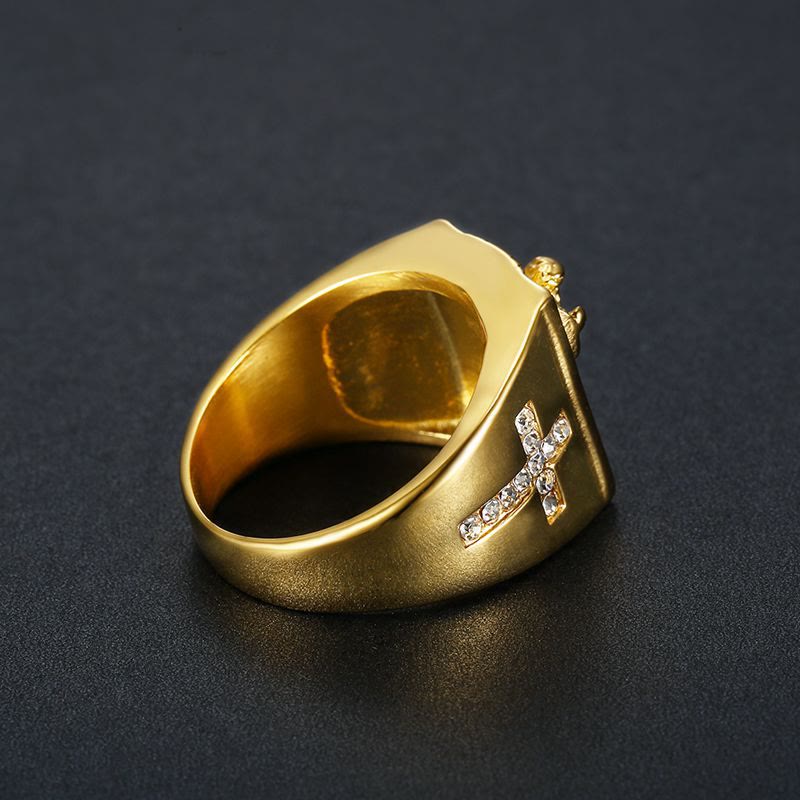 Christianartworkshop Zirkonia-Set Kruzifix Jesus Religiöser Ring - image 2