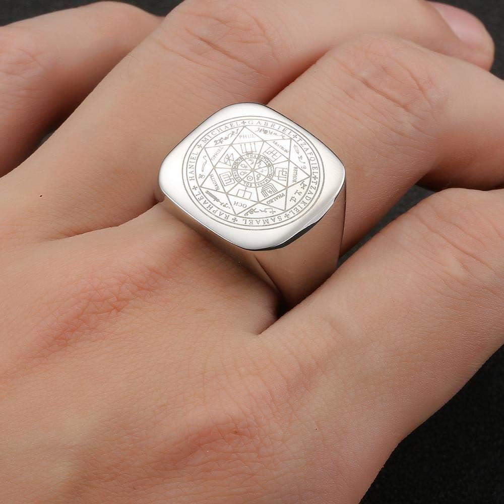 Christianartworkshop Titanring mit Siegeln der sieben Erzengel, Schutz Salomos, Kabbala - image 2