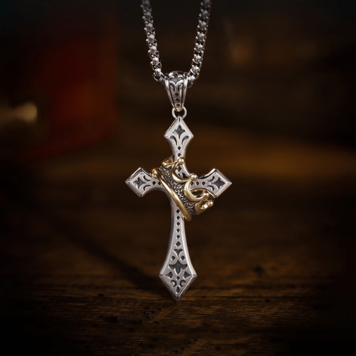 Christianartworkshop Halskette mit Kronenkreuz, religiöser Schmuck - Kronenkreuz - image 1