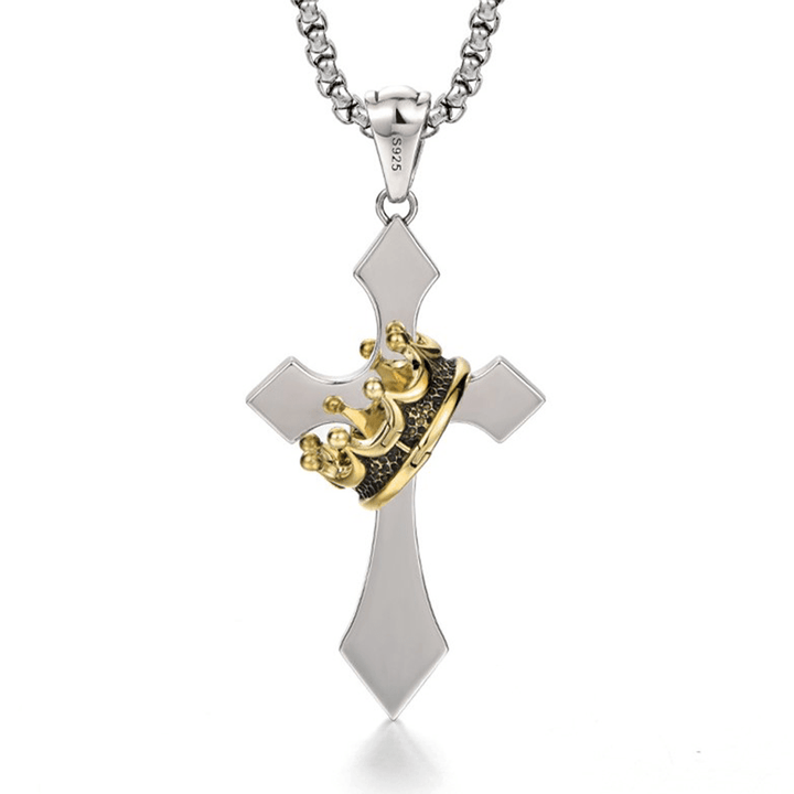 Christianartworkshop Halskette mit Kronenkreuz, religiöser Schmuck - image 5