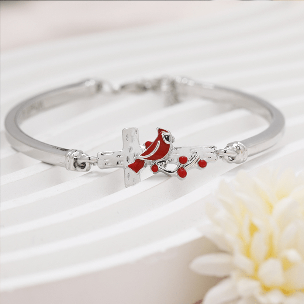 Christianartworkshop Armband mit Kardinalkreuz, verstellbar, roter Vogel - image 2