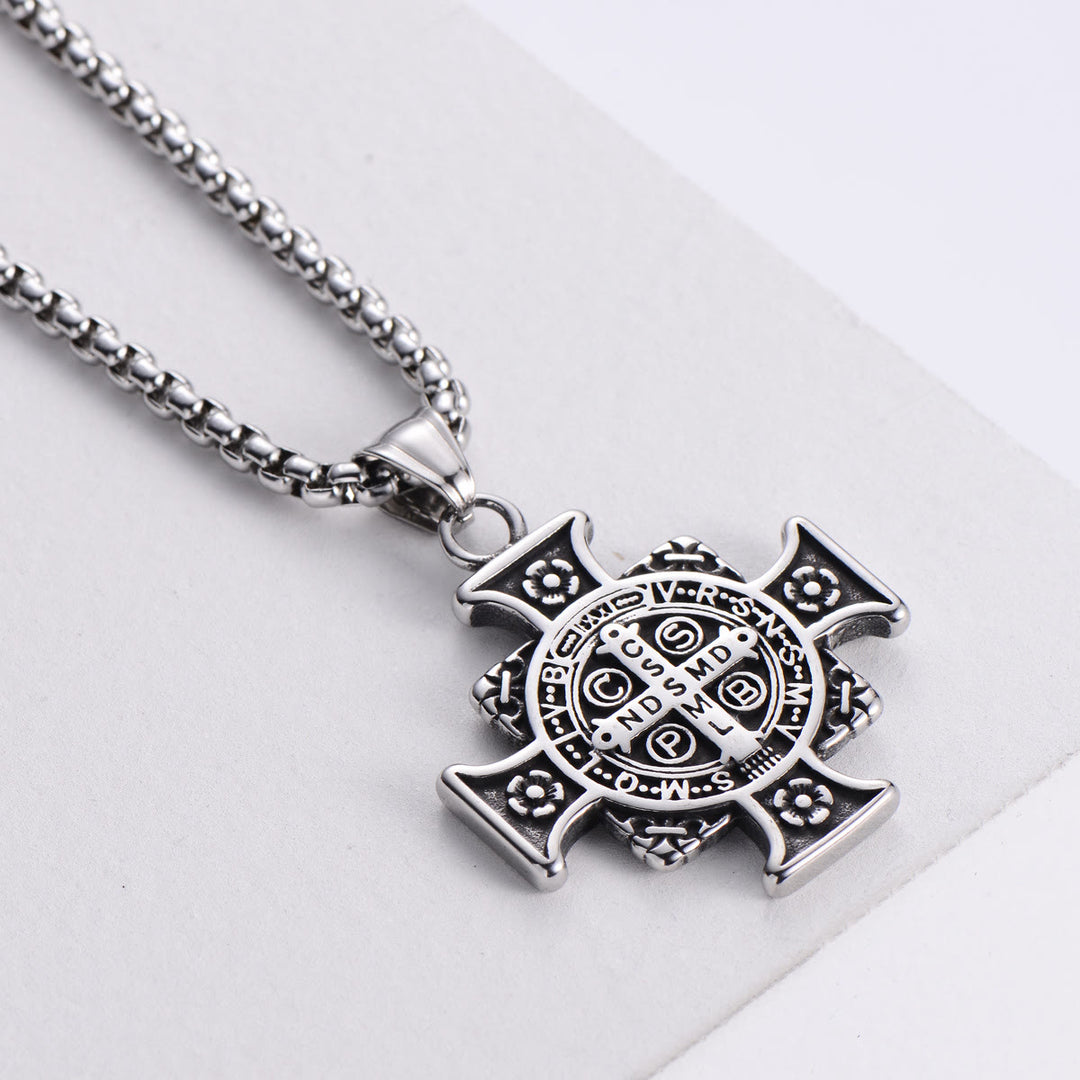Christianartworkshop Halskette mit Kreuzanhänger, Schutzmedaille des Heiligen Benedikt - image 8