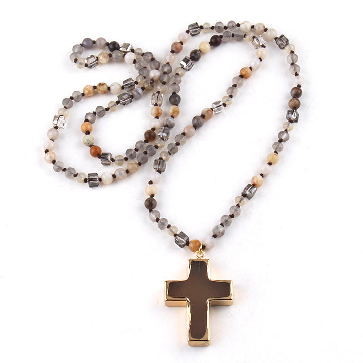 Christianartworkshop Katholischer Kreuzanhänger, christliche Halskette, religiöser Schmuck - Braun - image 10