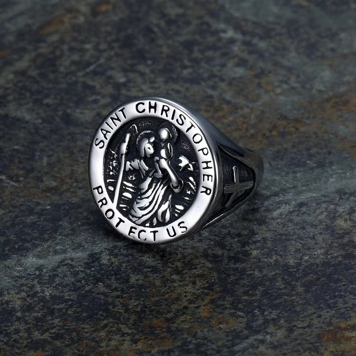 Christianartworkshop Siegelring mit Medaille „St. Christopher Protect Us“ - image 9