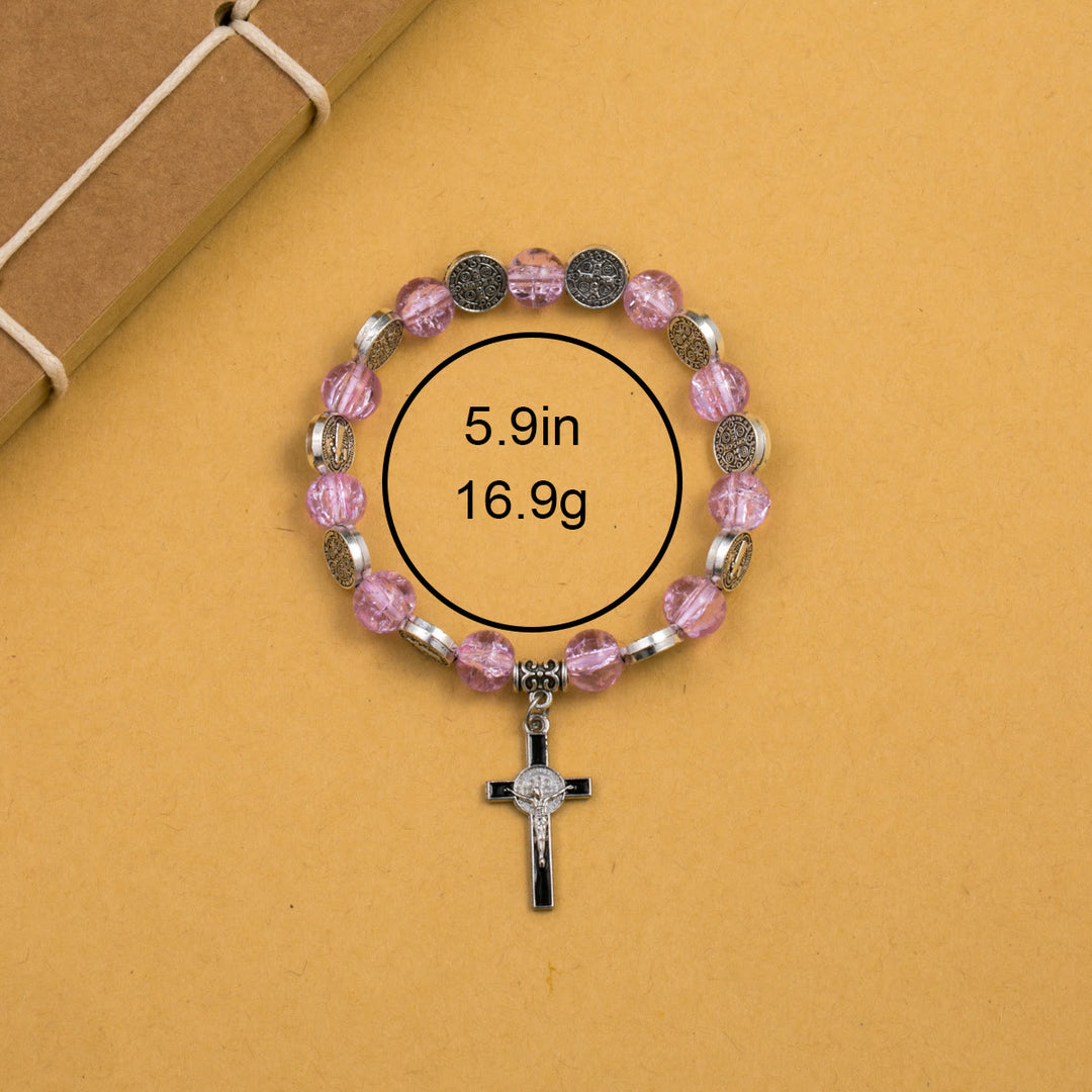 Christianartworkshop Armband mit Perlenanhänger und Jesuskreuz aus Legierung - image 4