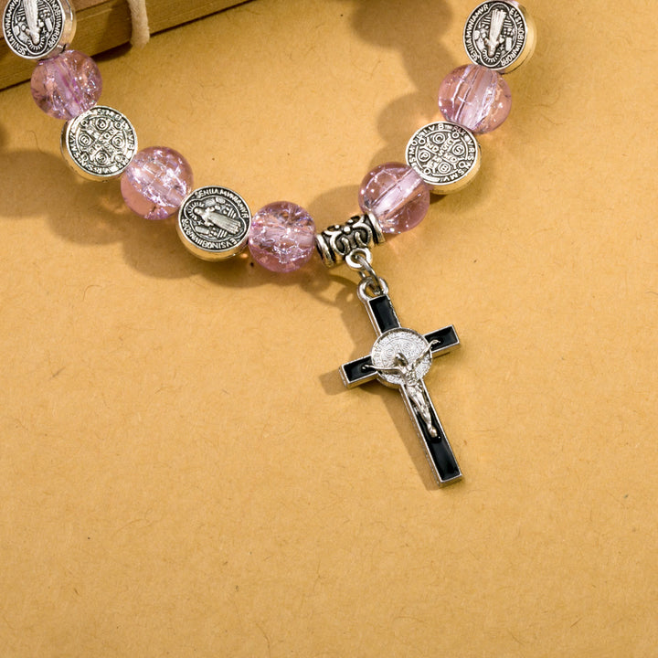 Christianartworkshop Armband mit Perlenanhänger und Jesuskreuz aus Legierung - image 3
