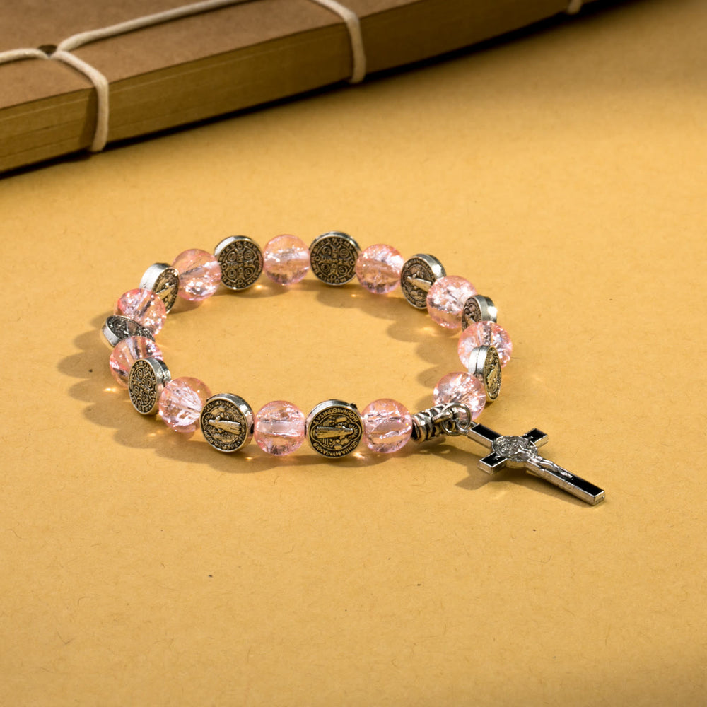 Christianartworkshop Armband mit Perlenanhänger und Jesuskreuz aus Legierung - image 2