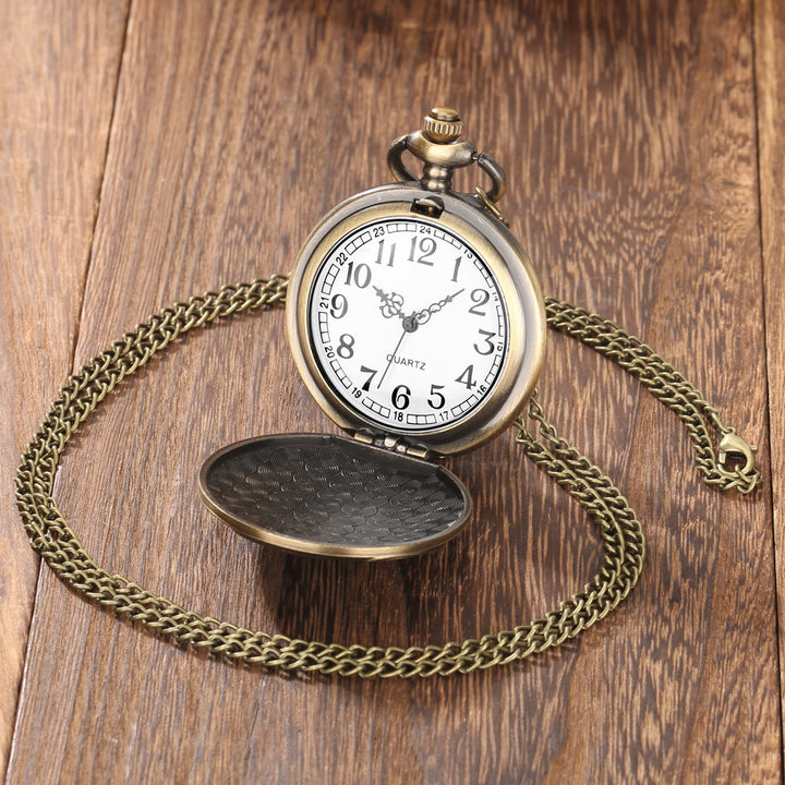 Taschenuhr mit Jesus-Bibel und Quarzwerk, Bronze - image 3
