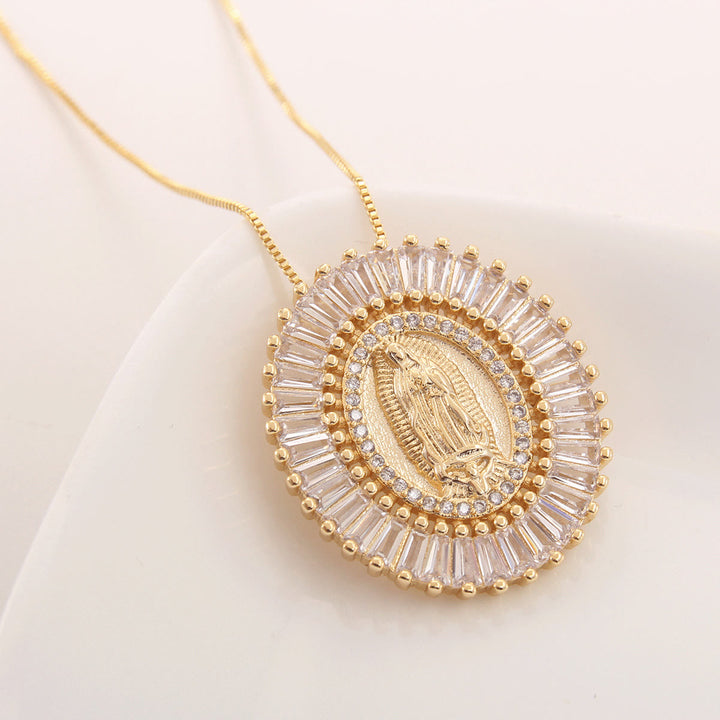Christianartworkshop Halskette mit Zirkonia-Amulett-Anhänger „Unsere Liebe Frau von Guadalupe“ - image 6