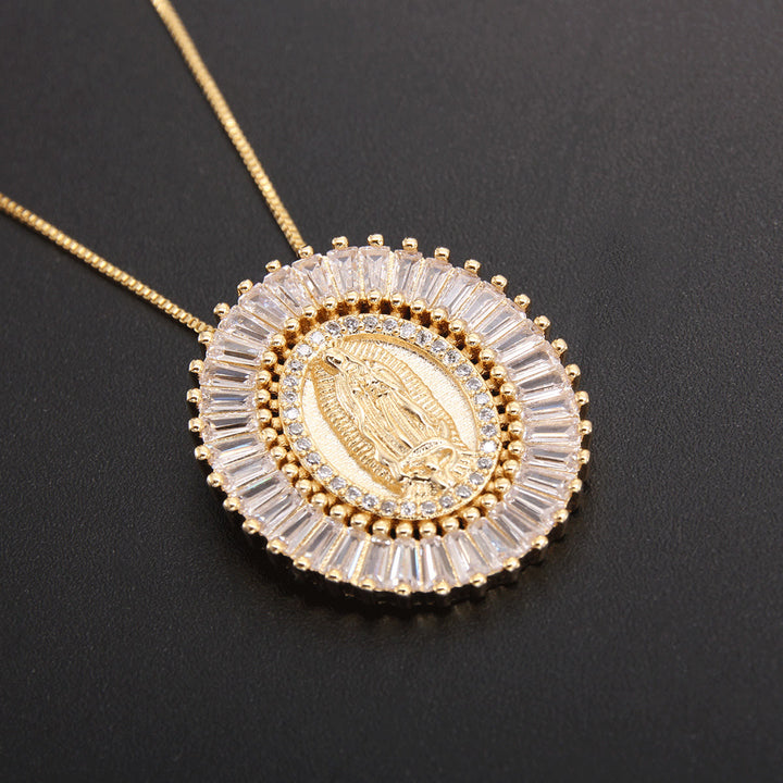 Christianartworkshop Halskette mit Zirkonia-Amulett-Anhänger „Unsere Liebe Frau von Guadalupe“ - image 1