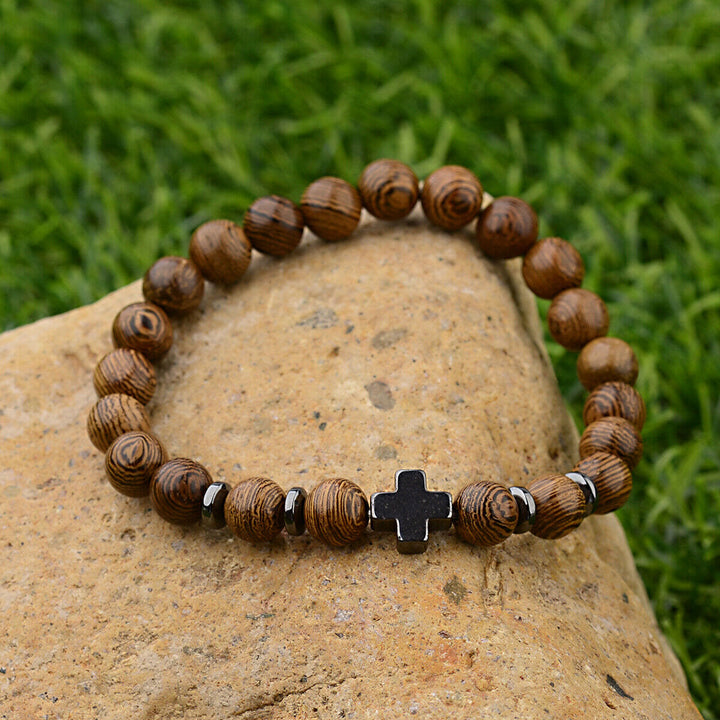 Christianartworkshop Kreuz-Armband aus Holzperlen - image 4