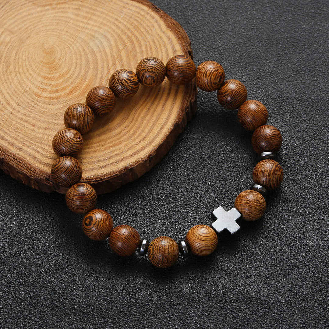 Christianartworkshop Kreuz-Armband aus Holzperlen - Hölzern - image 1