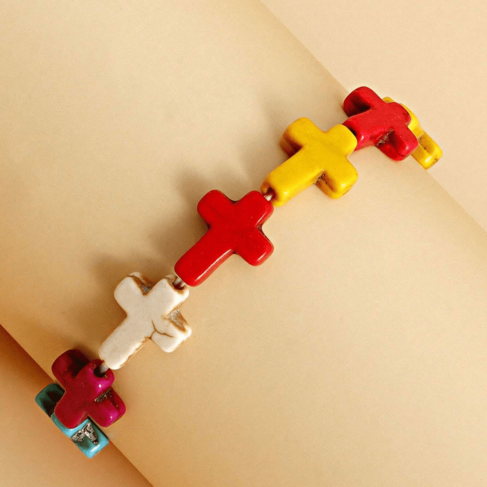 Christianartworkshop Böhmisches Kreuz, türkisfarbenes Perlenarmband - image 4