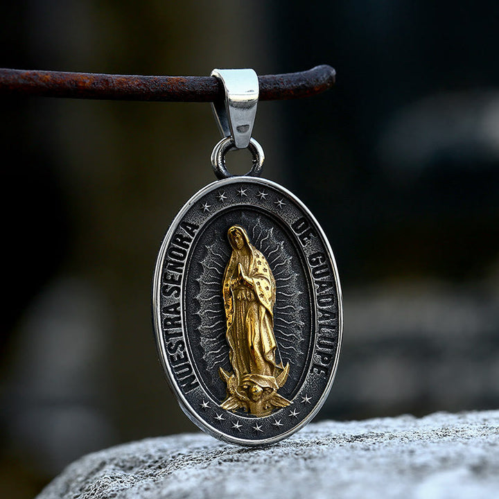 Christianartworkshop Die Schutzpatronin: Unsere Liebe Frau von Guadalupe Halskette - Silber-Gold - image 5