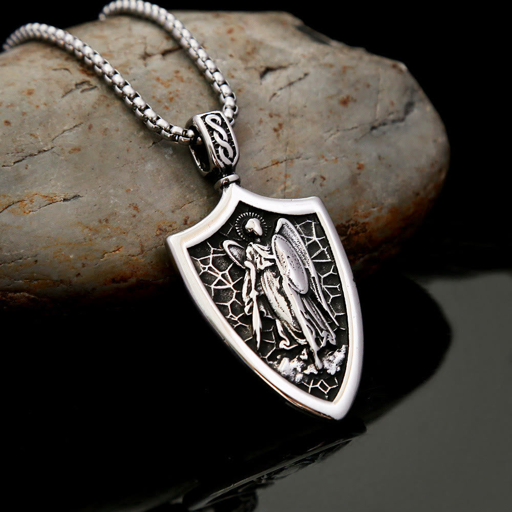 Christianartworkshop Erzengel St. Michael Schild Amulett Titan Halskette - image 2