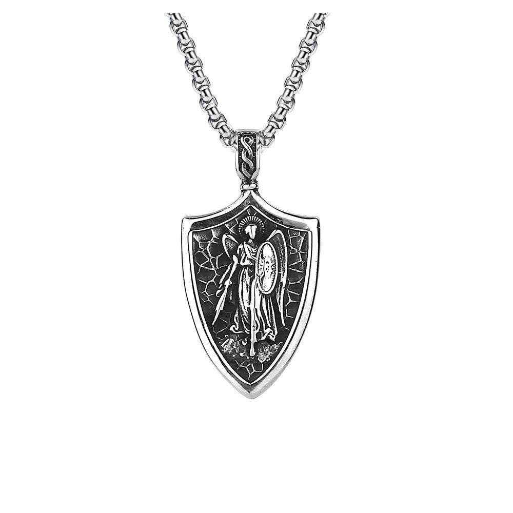 Christianartworkshop Erzengel St. Michael Schild Amulett Titan Halskette - image 5
