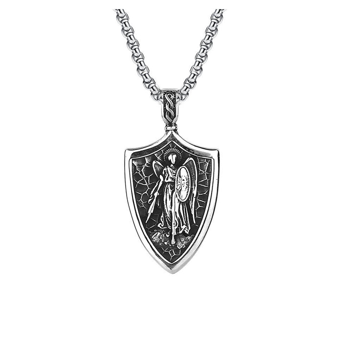 Christianartworkshop Erzengel St. Michael Schild Amulett Titan Halskette - image 5
