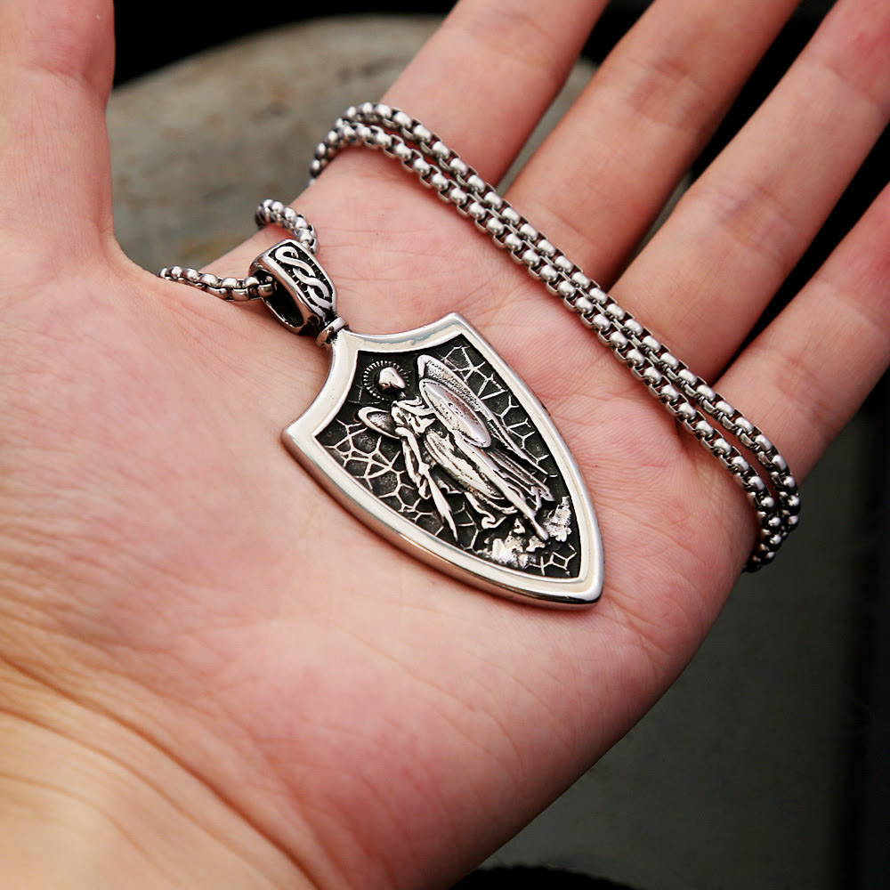Christianartworkshop Erzengel St. Michael Schild Amulett Titan Halskette - image 4