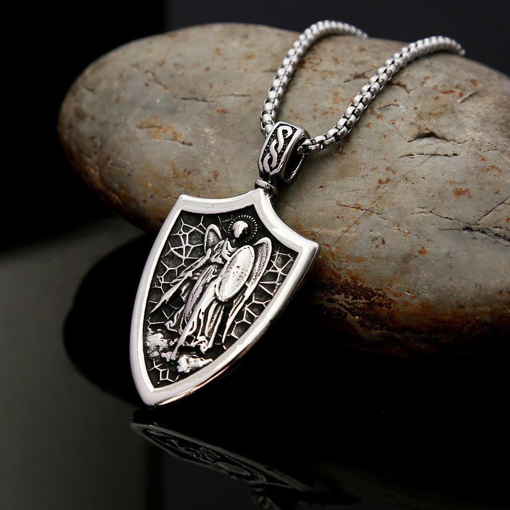 Christianartworkshop Erzengel St. Michael Schild Amulett Titan Halskette - image 3