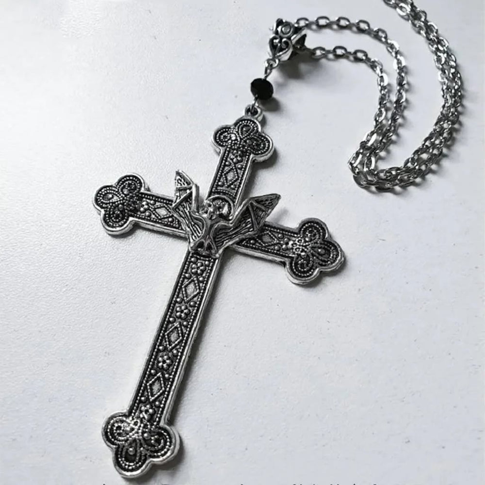 Christianartworkshop Retro-Halskette mit religiösem christlichem Glauben, Kreuz und Fledermaus - image 2