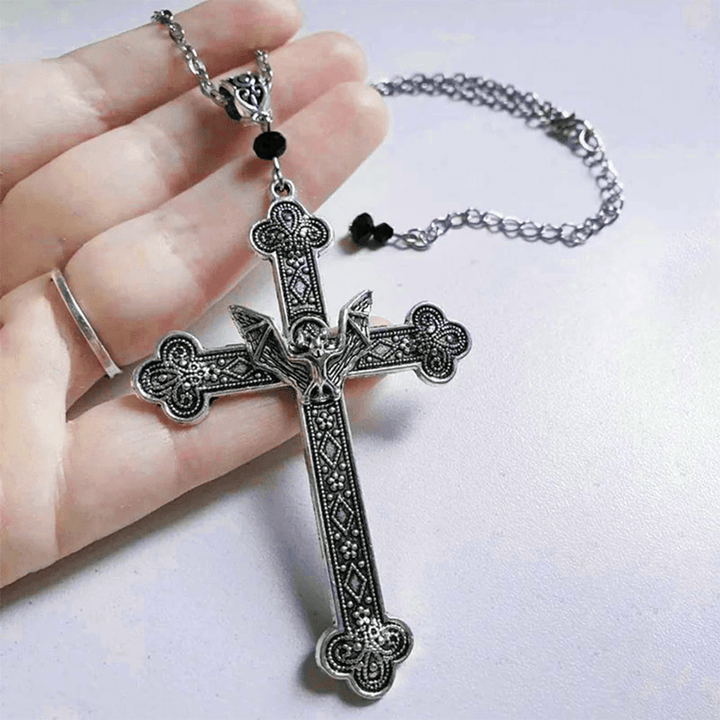 Christianartworkshop Retro-Halskette mit religiösem christlichem Glauben, Kreuz und Fledermaus - image 3