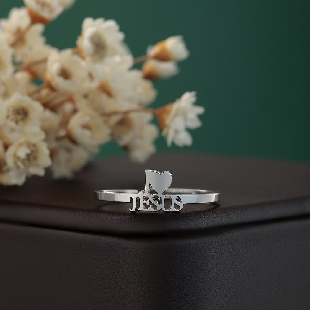 Christianartworkshop „Ich liebe Jesus“ Christlicher Glaube Minimalismus Ring - image 3