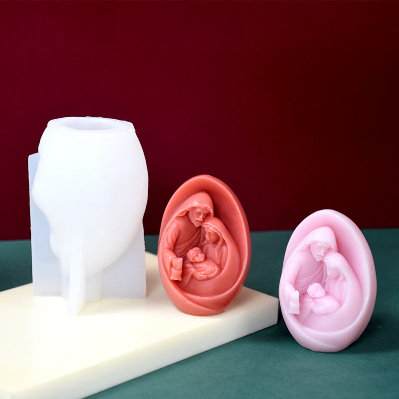Handgemachte 3D Figur Silikonform DIY Heilige Familie Kerzenform - Form der Heiligen Familie - image 1