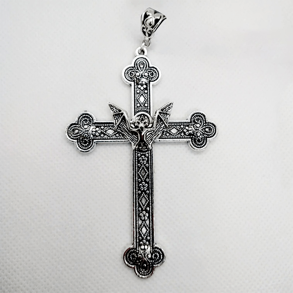 Christianartworkshop Retro-Halskette mit religiösem christlichem Glauben, Kreuz und Fledermaus - image 5