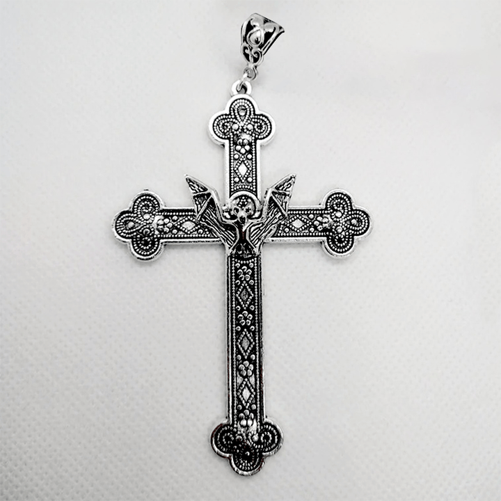 Christianartworkshop Retro-Halskette mit religiösem christlichem Glauben, Kreuz und Fledermaus - image 5