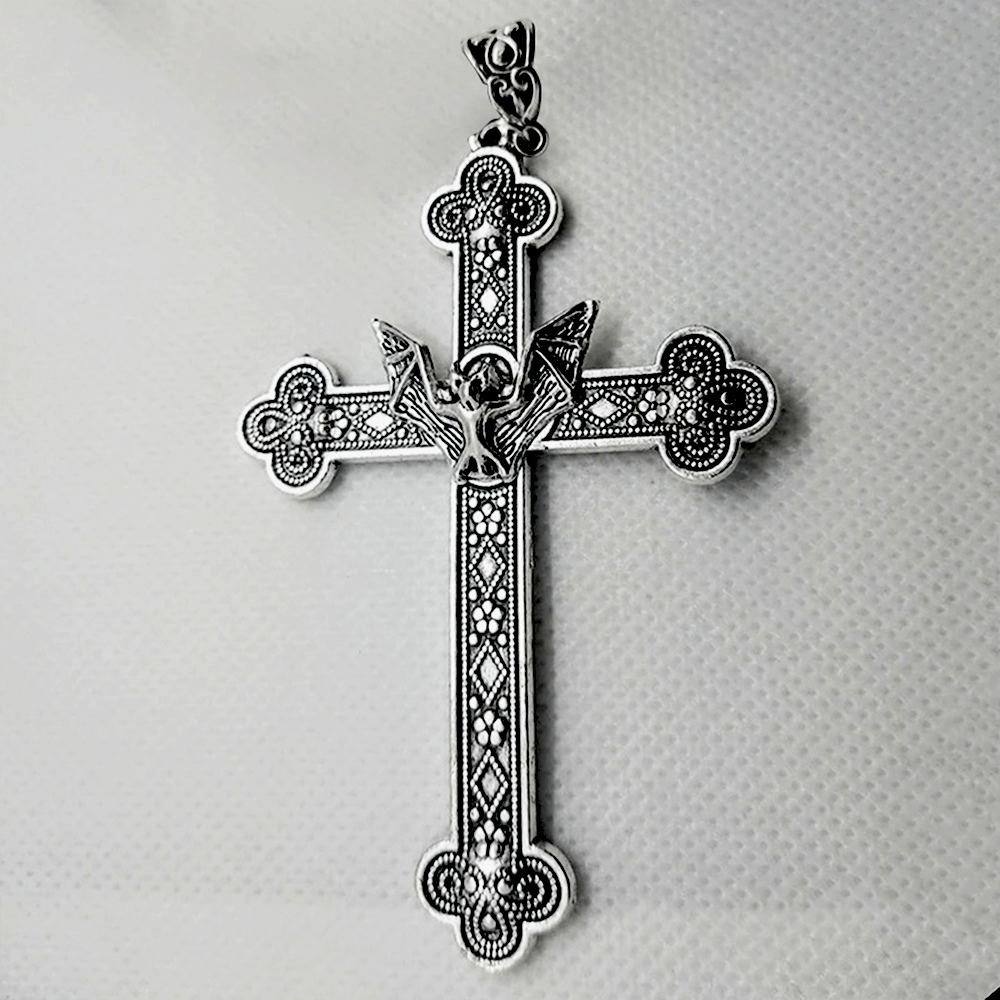Christianartworkshop Retro-Halskette mit religiösem christlichem Glauben, Kreuz und Fledermaus - image 4